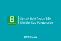 Semak Baki Akaun BSN Melalui Kad Pengenalan