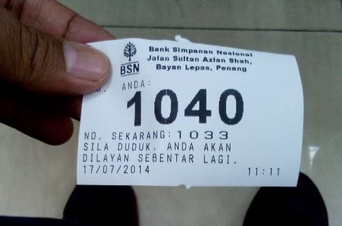 Cara Ambil Nombor Giliran BSN