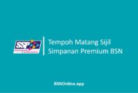 Tempoh Matang Sijil Simpanan Premium BSN