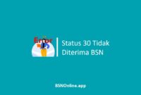 Status 30 Tidak Diterima BSN
